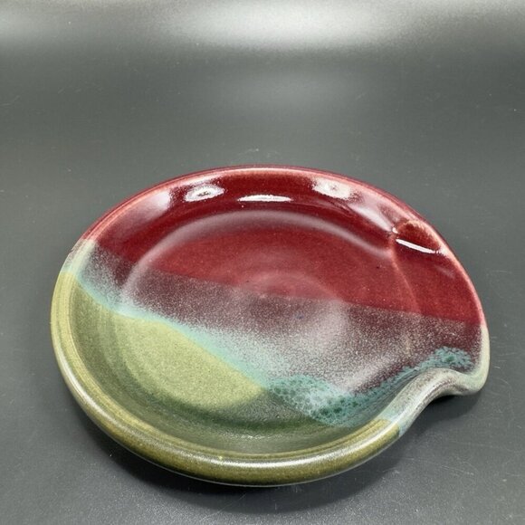 Vintage Hand Made Studio Pottery Spoon Rest Holder Container Artist Signed VTG - Picture 12 of 13